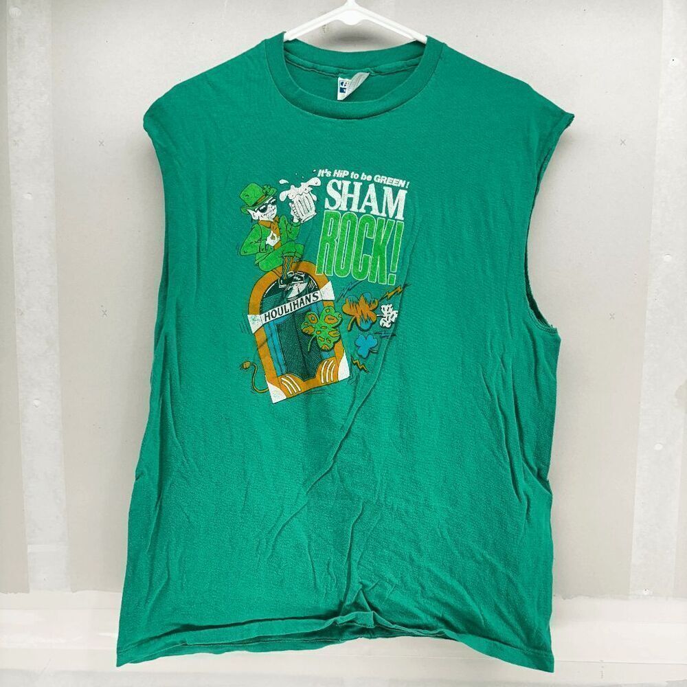 VINTAGE 1987 Houlihans St Patricks Day Bar Shirt Size XL Single Stitch USA